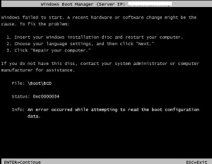 Boot Manager Error