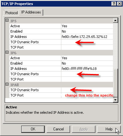 TCP Dynamic Ports